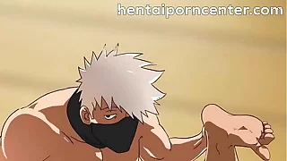 Straight ninja men dared to have anal sex with each other! - Kakashi X Asuma